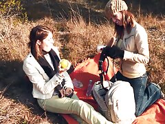 Who puts a big strap on dildo in the picnic bag before going outdoors for some fresh air must be definitely horny