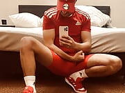 Fit boy get horny after workout in amazing outfit