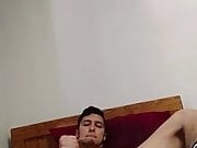Wanking whilst fingering his asshole