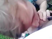Russian boy sucking off a guy outdoors