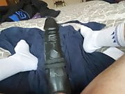 Playing with cock sleeve