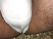 A little pee in my white cotton thong