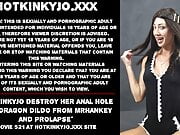 Hotkinkyjo destroys her anal hole with Dragon dildo – prolapse