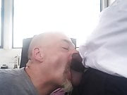 Dady sucking my cock at work place 