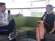 Laura Woods shows sexy legs in interview