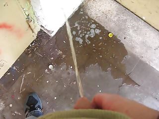 A good friends pee puddle in abandoned building...