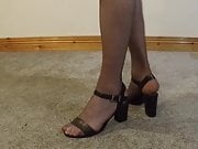Male in nylons and heeles sandals