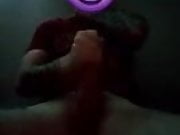 Horny Tattooed Guy masturbating and Chocking Til Cum