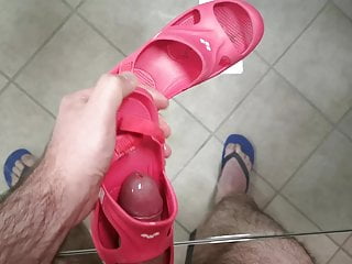 My cousin little rubber arena sandals...
