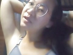 Asian girl at home alone bored to be alone Masturbate  16