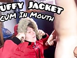 Puffy Jacket Blowjob & Cumshot in Mouth
